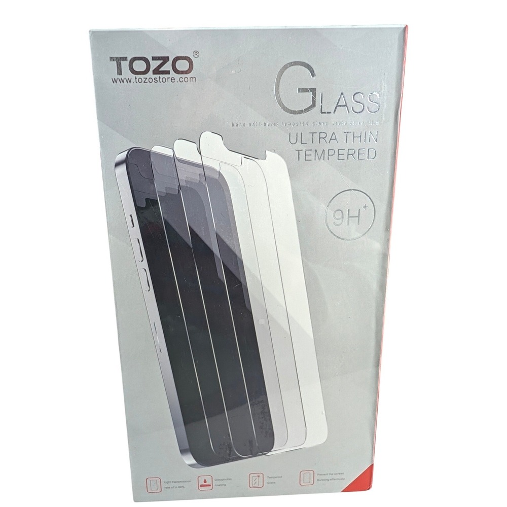 TOZO Ultra Thin Tempered Glass Screen Protector 9H Hardness 6.1 inch iPhone